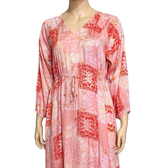 ROLLER RABBIT Maisie Patchwork Olaya Maxi Dress, Pink, XL - Picture 6 of 11